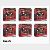 Sticker Carré Red Temple Bar pub à Dublin (Feuille)