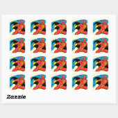 Sticker Carré Red Tornado Cape Pose (Feuille)