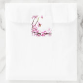 Sticker Carré Redbud & abeille de miel au printemps (Sac)