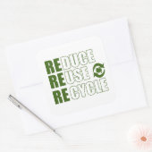 Sticker Carré Réduire la réutilisation du recyclage (Enveloppe)