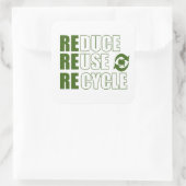 Sticker Carré Réduire la réutilisation du recyclage (Sac)
