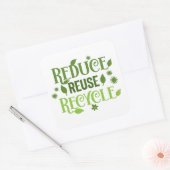 Sticker Carré Réduire la réutilisation du recyclage (Enveloppe)