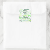 Sticker Carré Réduire, réutiliser, recycler le cloud Word (Sac)