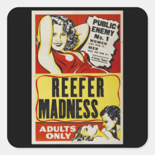 Sticker Carré Reefer folie rétro poster vintage