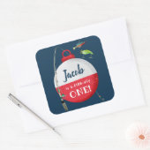 Sticker Carré Reeling dans le grand one Fishing Anniversaire (Enveloppe)