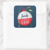 Sticker Carré Reeling dans le grand one Fishing Anniversaire (Sac)