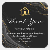 Sticker Carré Référence Merci immobilier business Carré Squ (Devant)