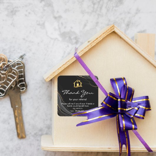 Sticker Carré Référence Merci immobilier business Carré Squ