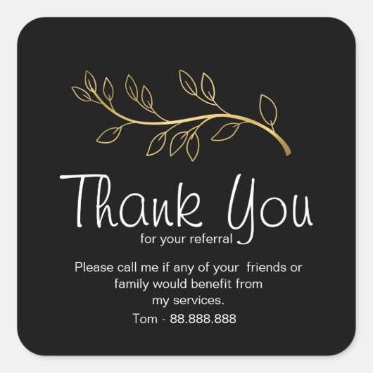 Sticker Carré Référence Merci immobilier Carré d'affaires (Devant)