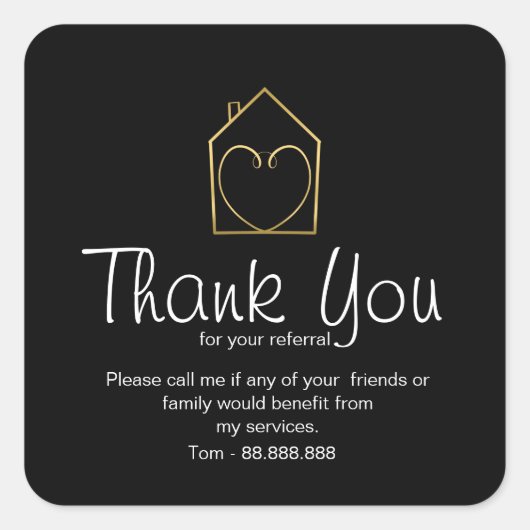 Sticker Carré Référence Merci immobilier Carré d'affaires Sti (Devant)