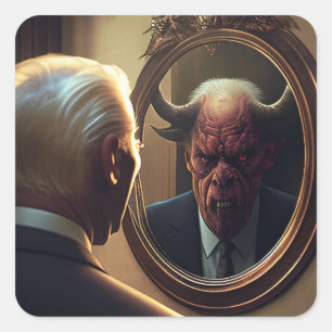 Sticker Carré Réflexions du mal