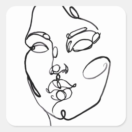 Sticker Carré Réflexions linéaires - Face (Devant)