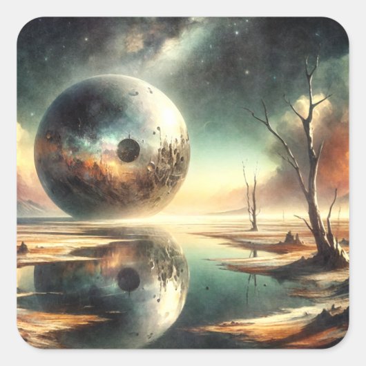 Sticker Carré Réflexions sur le chaos (Devant)