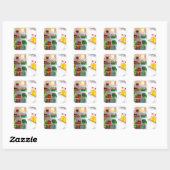 Sticker Carré Réfrigérateur ouvert rempli de nourriture (Feuille)