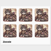 Sticker Carré Regal Kimono Princess Cat (Feuille)