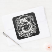 Sticker Carré "Regal Pug Profile" (Enveloppe)