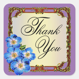 Sticker Carré Regal Victorian Floral Favoriser | violet