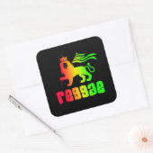 Sticker Carré Reggae Rasta Lion (Enveloppe)