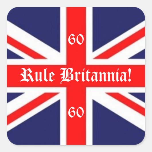 Sticker Carré Règle Britannia ! - Drapeau britannique+60 pour Ju (Devant)