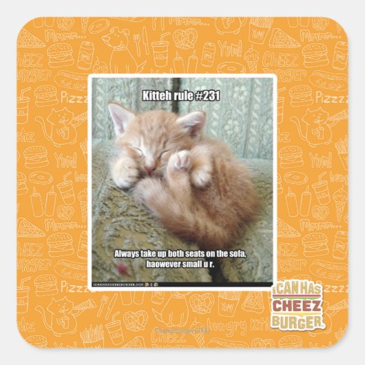 Sticker Carré Règle de Kitteh #231 (Devant)