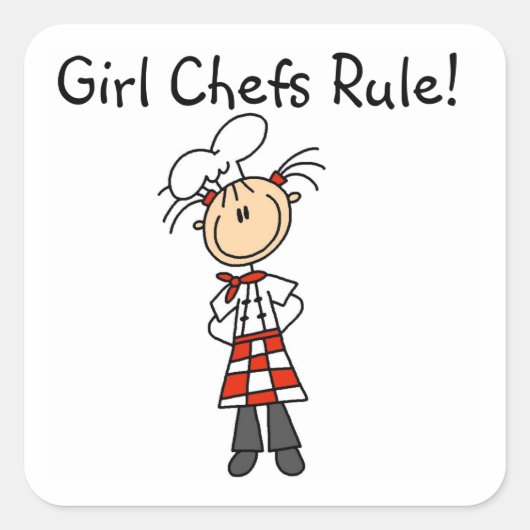 Sticker Carré Règle des chefs filles (Devant)