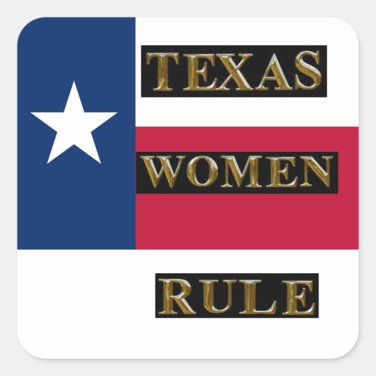 STICKER CARRÉ RÈGLE DES FEMMES DU TEXAS (Devant)