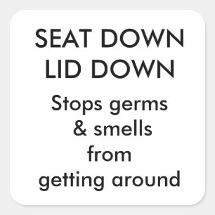 Sticker Carré Règles relatives aux sièges de toilettes