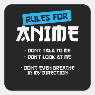 Sticker Carré règles vêtements manga art cosplay otaku cadeau