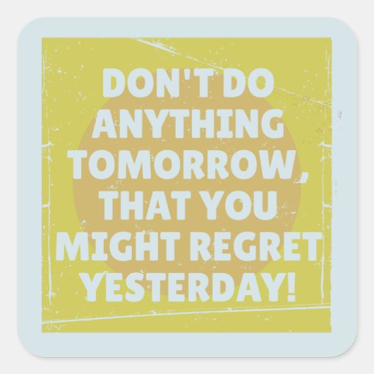 Sticker Carré Regret passé et présent tendu (Devant)