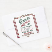 Sticker Carré Reindeer Express: Cheerful Holiday Fun! (Enveloppe)