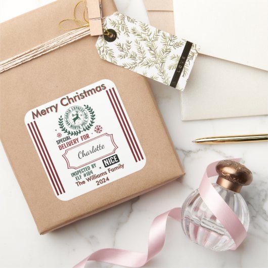 Sticker Carré Reindeer Express: Cheerful Holiday Season (Cadeaux)