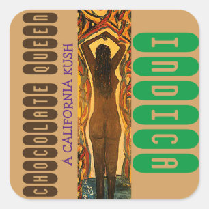 STICKER CARRÉ REINE CHOCOLAT INDICA