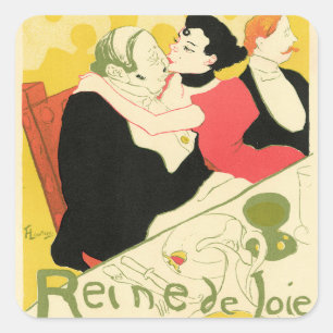 Sticker Carré Reine de Joie (Reine du Plaisir) Toulouse Lautrec