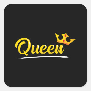 Sticker Carré Reine de la Couronne Princesse Gold Royal Funny Id