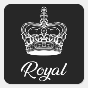 Sticker Carré Reine de la Couronne Princesse Gold Royal Funny Id