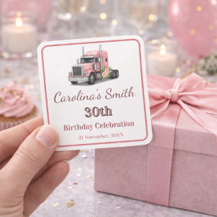 Sticker Carré Reine de la Route Anniversaire Conductrice de Cami