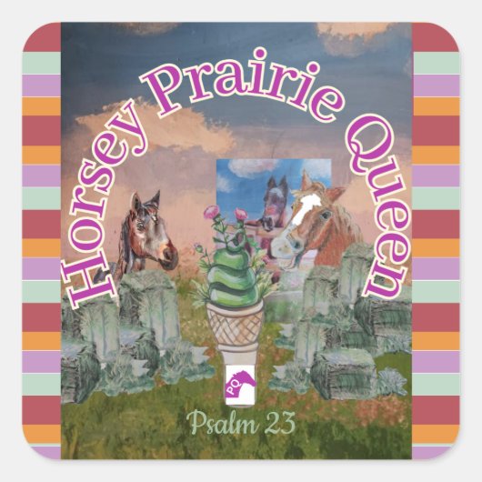 Sticker Carré reine des prairies de horsey (Devant)