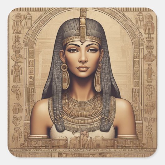 Sticker Carré Reine égyptienne (Devant)