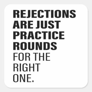 Sticker Carré Rejet Encouragement Mot Texte Art Rejet