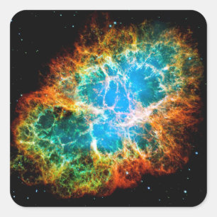 Sticker Carré Rémanent de supernova de la nébuleuse du Crabe pho