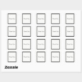 Sticker Carré Remerciement avec bordure noire (Feuille)