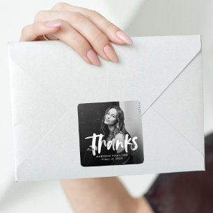 Sticker Carré Remerciement de fin d'études en écriture moderne P