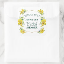 Remerciement de Mariage Floral Jaune Frais de Prin