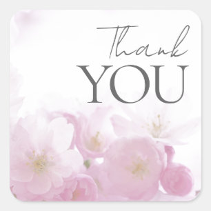 Sticker Carré Remerciement Floral Élégant Moderne Simple Moderne