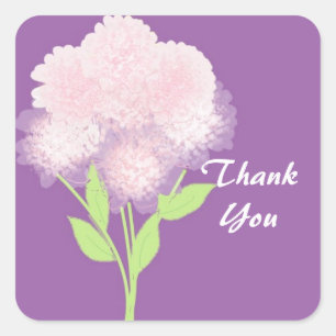 Sticker Carré Remerciement floral pourpre