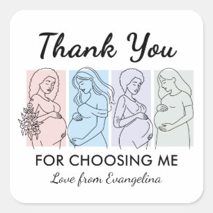 Sticker Carré Remerciement personnalisé de doula