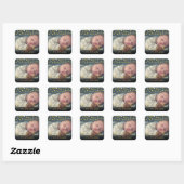 Sticker Carré Remerciement Personnalisé pour Bébé avec Photo (Feuille)