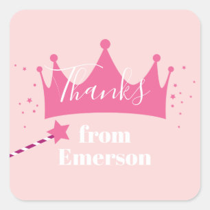 Sticker Carré Remerciement pour la fête d'anniversaire des enfan