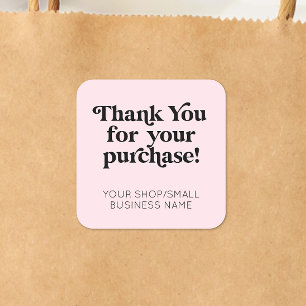 Sticker Carré Remerciement pour petite entreprise