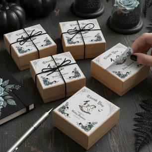 Sticker Carré Remerciement pour une Baby Shower Cheval à Bascule